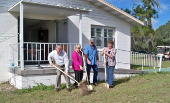Maranatha Manor breaks ground with Jerry Webber, member of the GARBC Council of Eighteen.