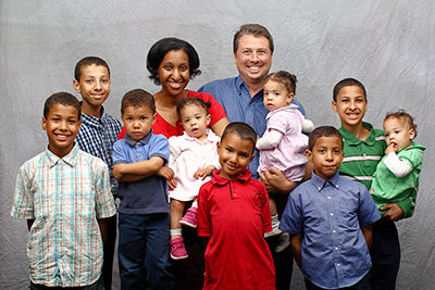 Pastor Kevin and Kenyata Maki of Deaf Baptist Church, San Jose, Calif., have nine children, with one on the way in April: Samuel (15), Hezekiah (13), Philip (11), Othniel (9), Simeon (7), Zadok (4), and triplets Tirzah, Providence, and Selah (2).