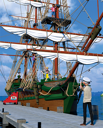tall ship at big fish bay